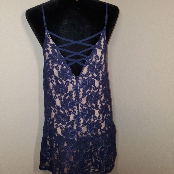 Blue Lace Baby Doll Dress - Picture 3 of 8